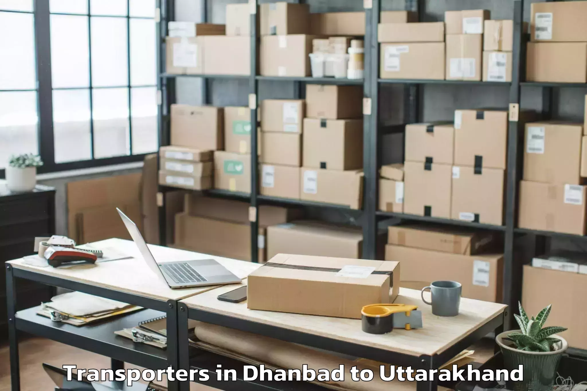 Top Dhanbad to Dwarahat Transporters Available